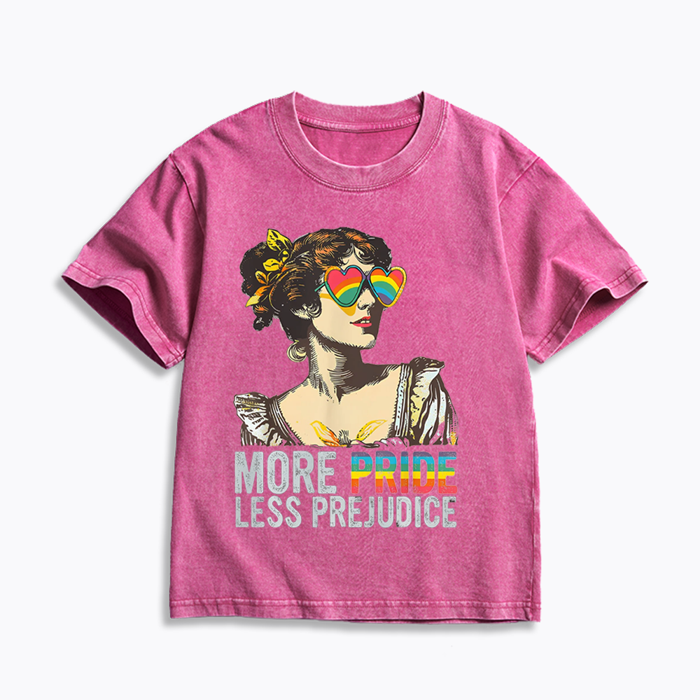 More Pride Less Prejudice Kids Washed T-Shirt 