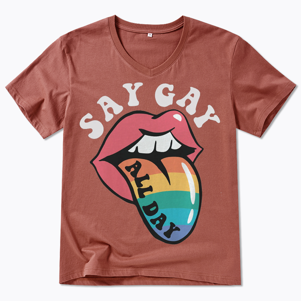 Cute Pride V-Neck Classic T-Shirt