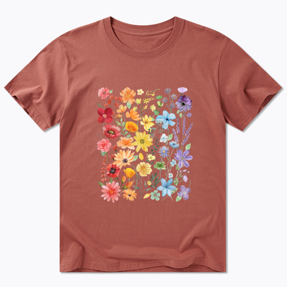 Rainbow Flowers Classic T-Shirt