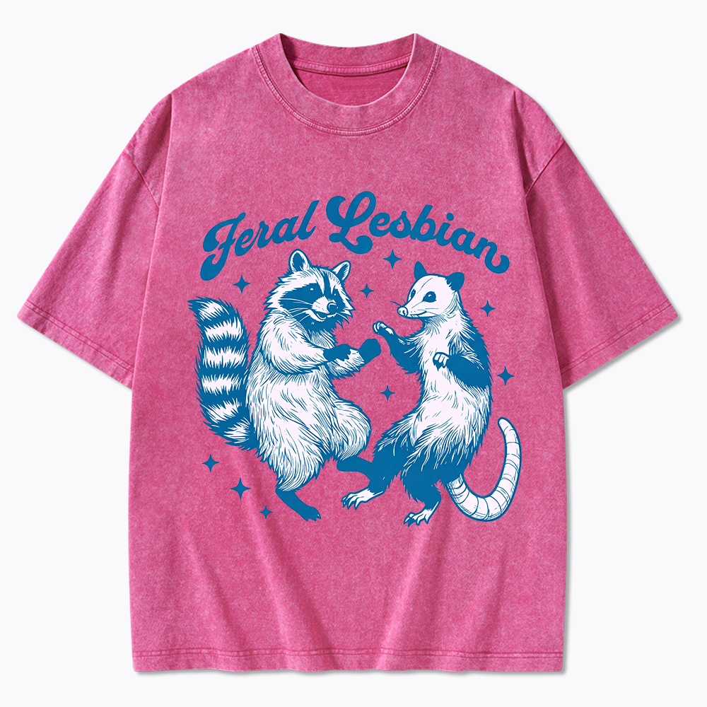 Feral Lesbian Washed T-Shirt