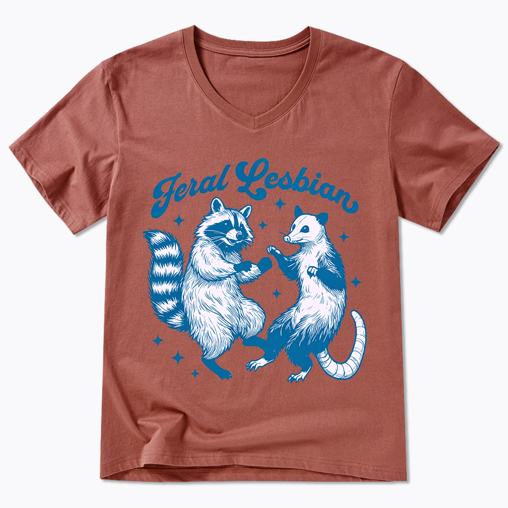 Feral Lesbian V-Neck Classic T-Shirt