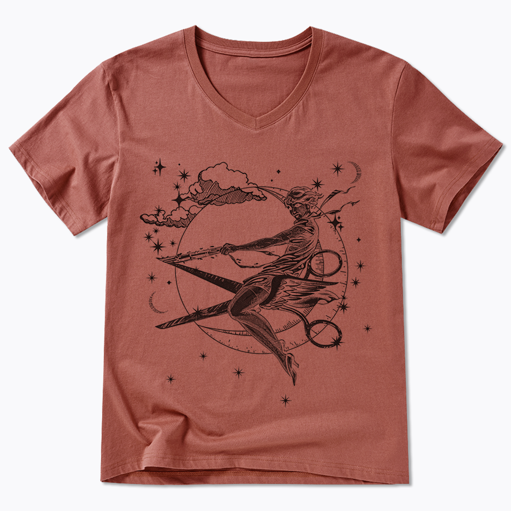 Scissors Witch Lesbian V-Neck Classic T-Shirt