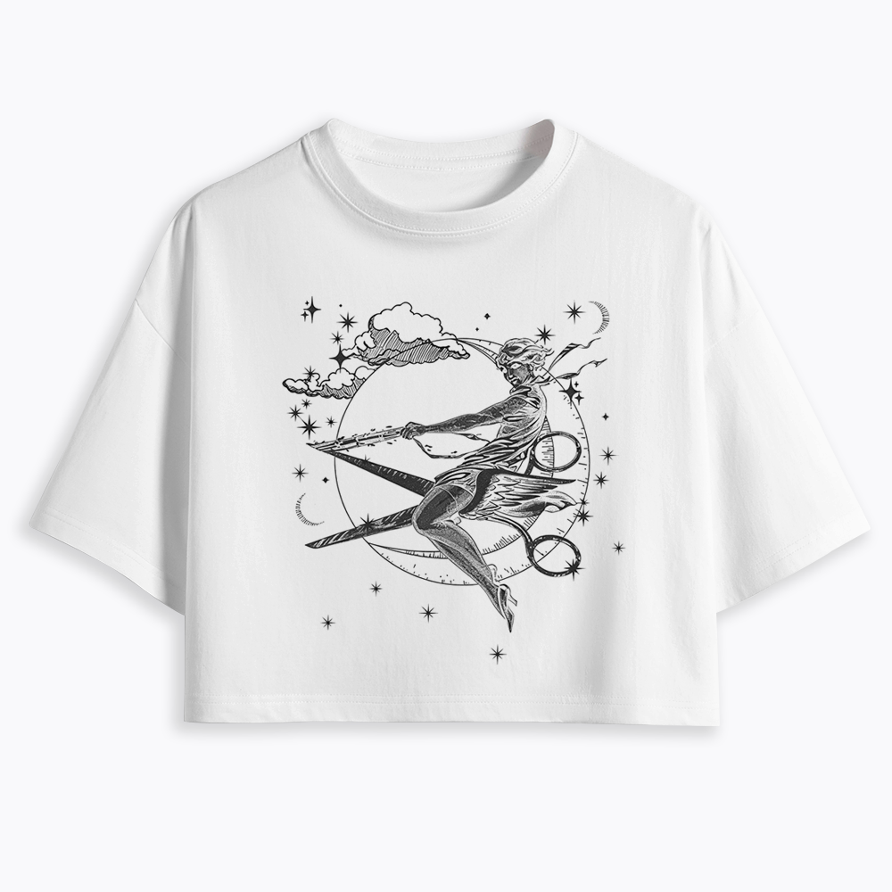 Scissors Witch Lesbian Cropped T-Shirt
