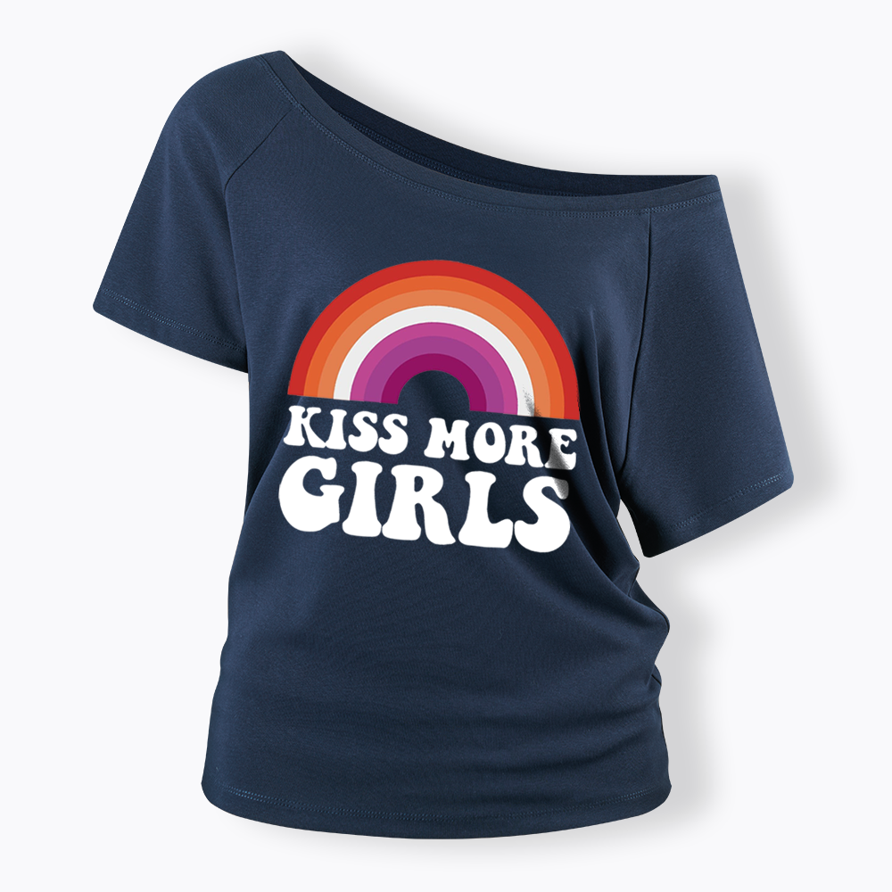 Kiss More Girls Off Shoulder T-shirt