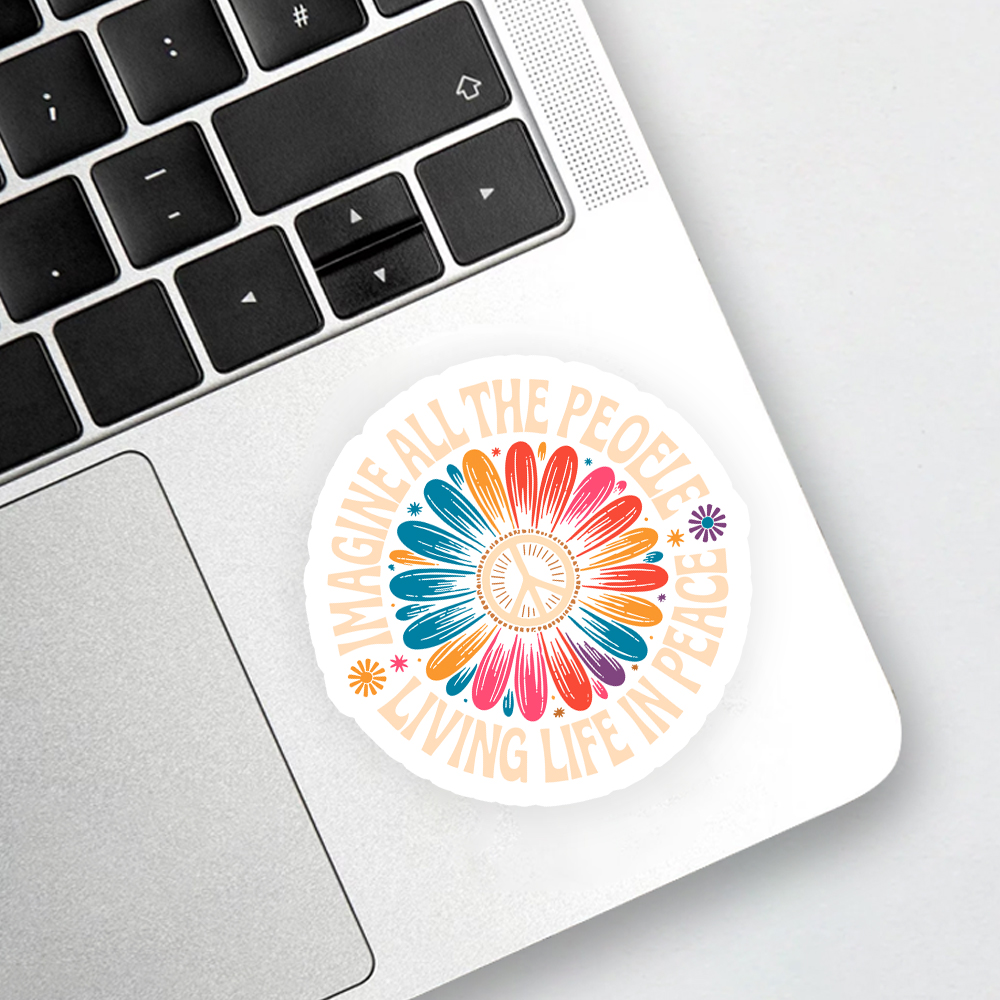 Imagine All the People Living Life in Peace Sticker
