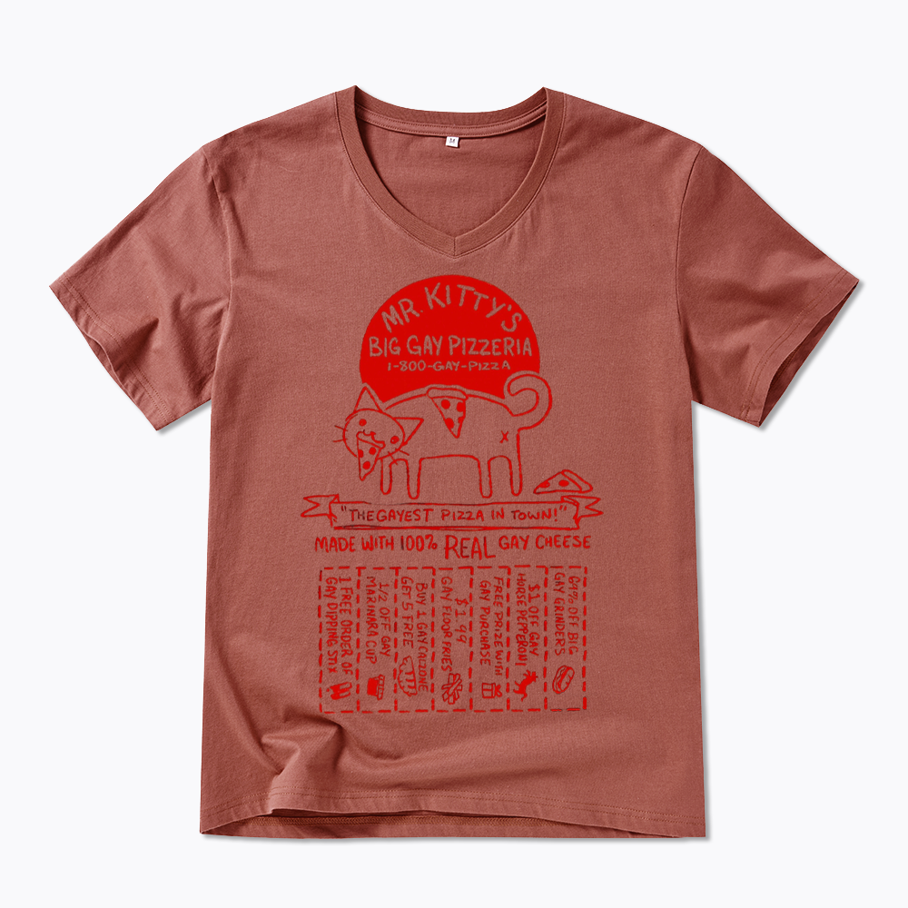 MR. KITTY’S BIG PIZZERIA V-Neck Classic T-Shirt