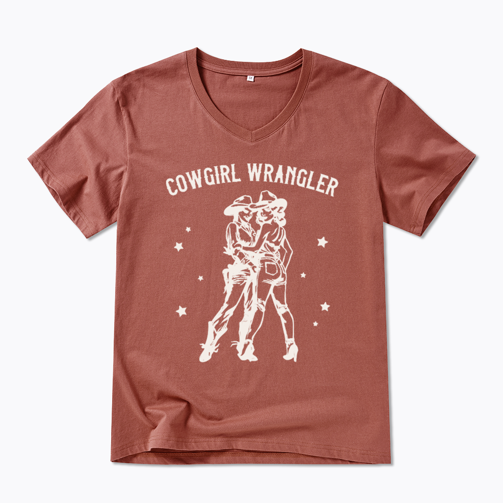 Gay Cowgirl V-Neck Classic T-Shirt