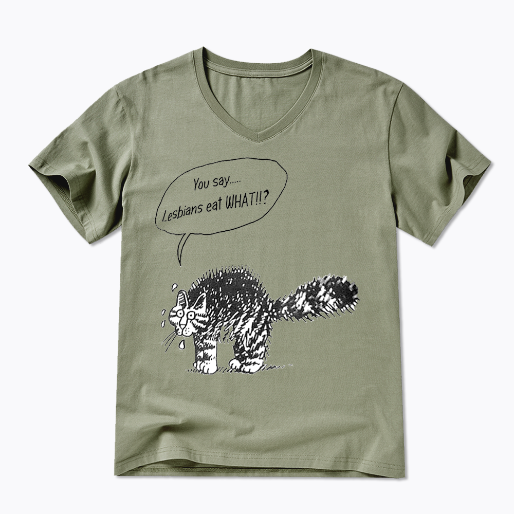 Cartoon Cat V-Neck Classic T-Shirt