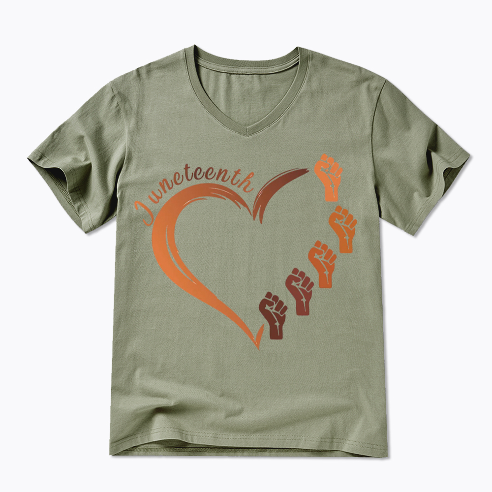 Juneteenth Heart Black Pride V-Neck Classic T-Shirt
