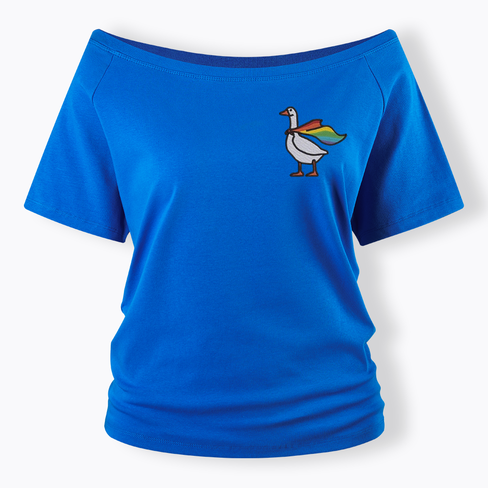 Rainbow Goose LGBTQ Off Shoulder T-shirt