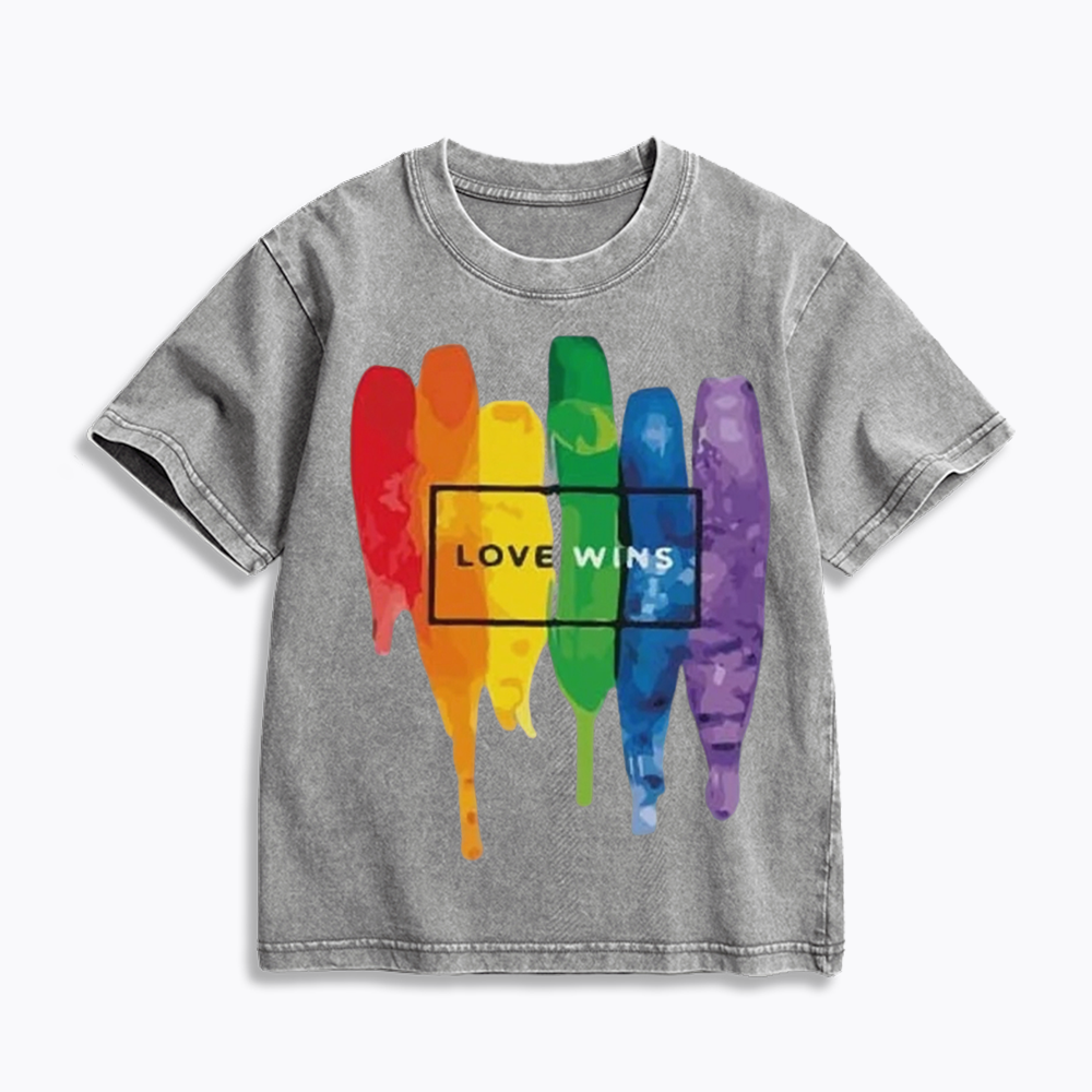 Love Wins Kids Washed T-Shirt