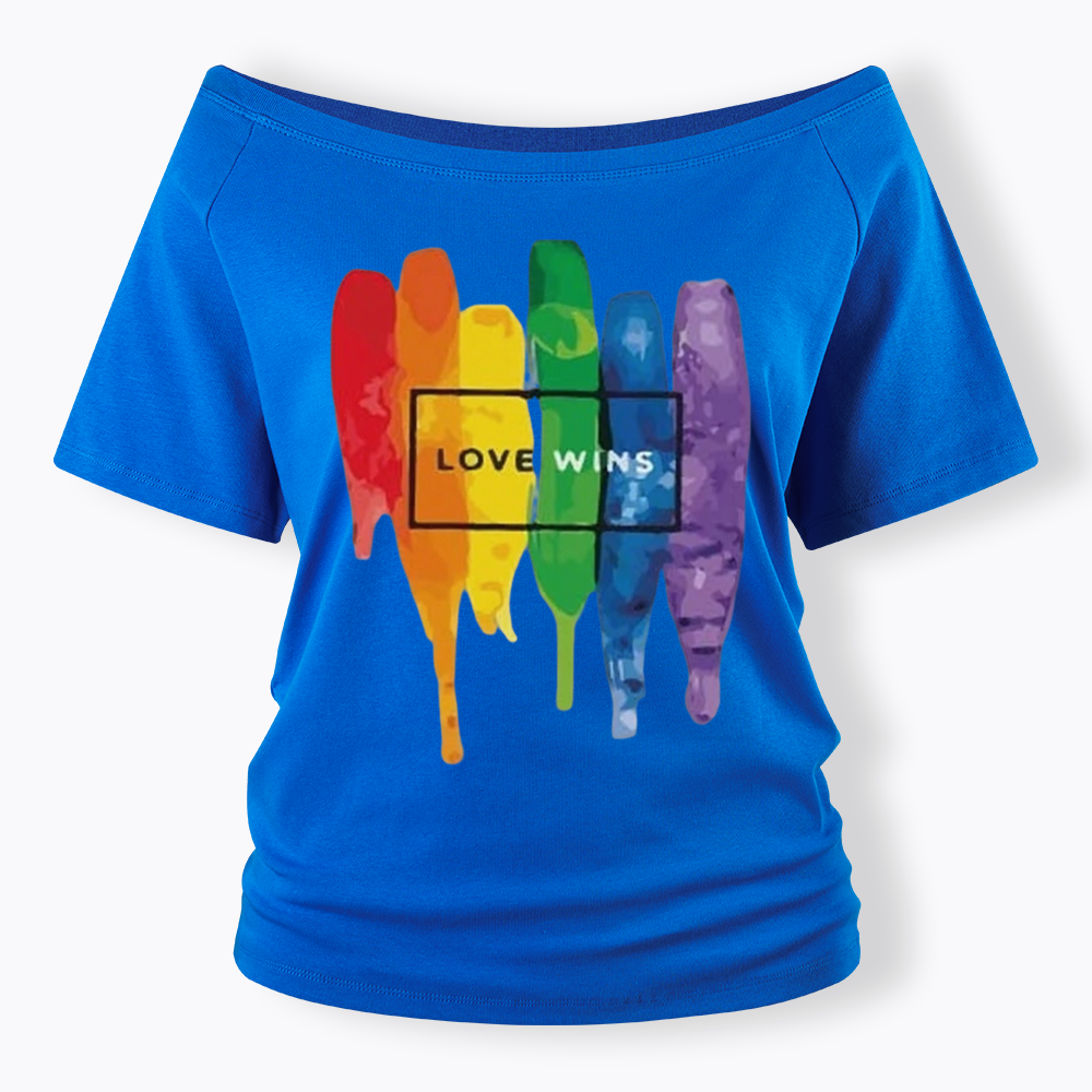 Love Wins Off Shoulder T-shirt