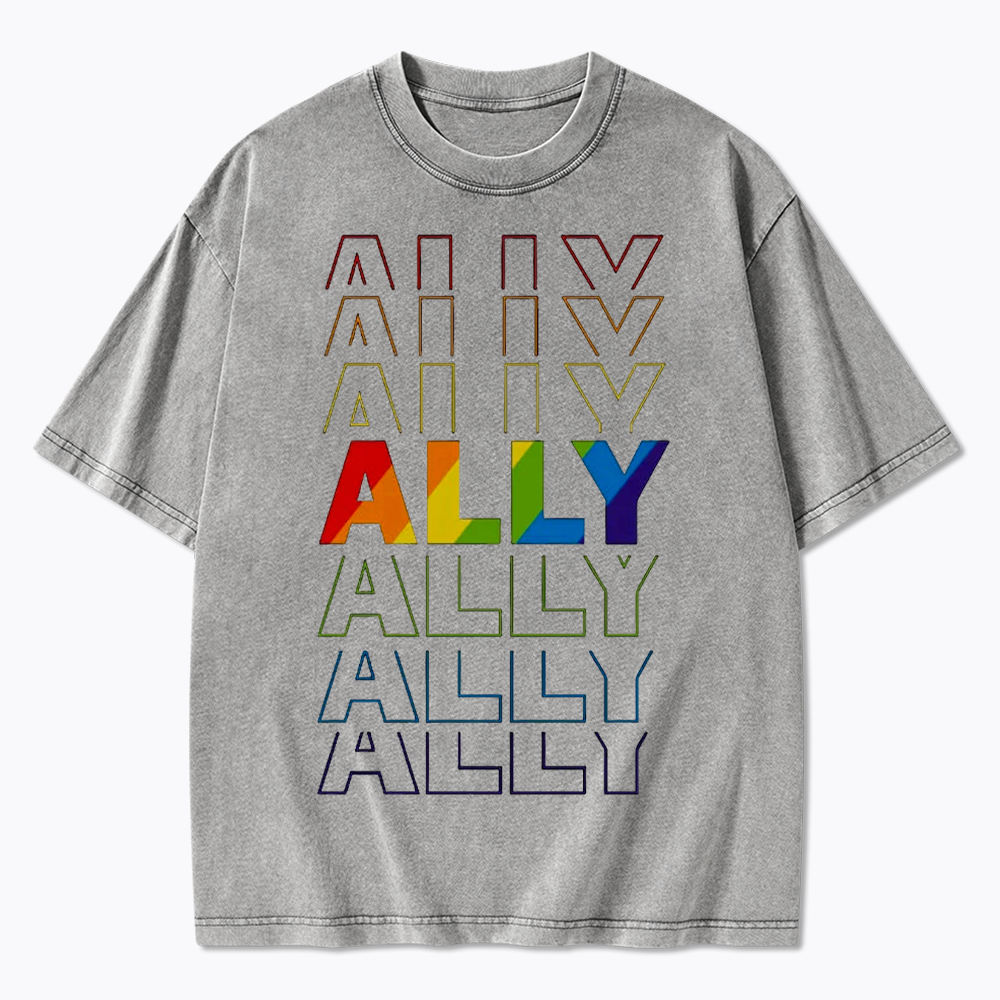 Pride Gift For Ally Washed T-Shirt