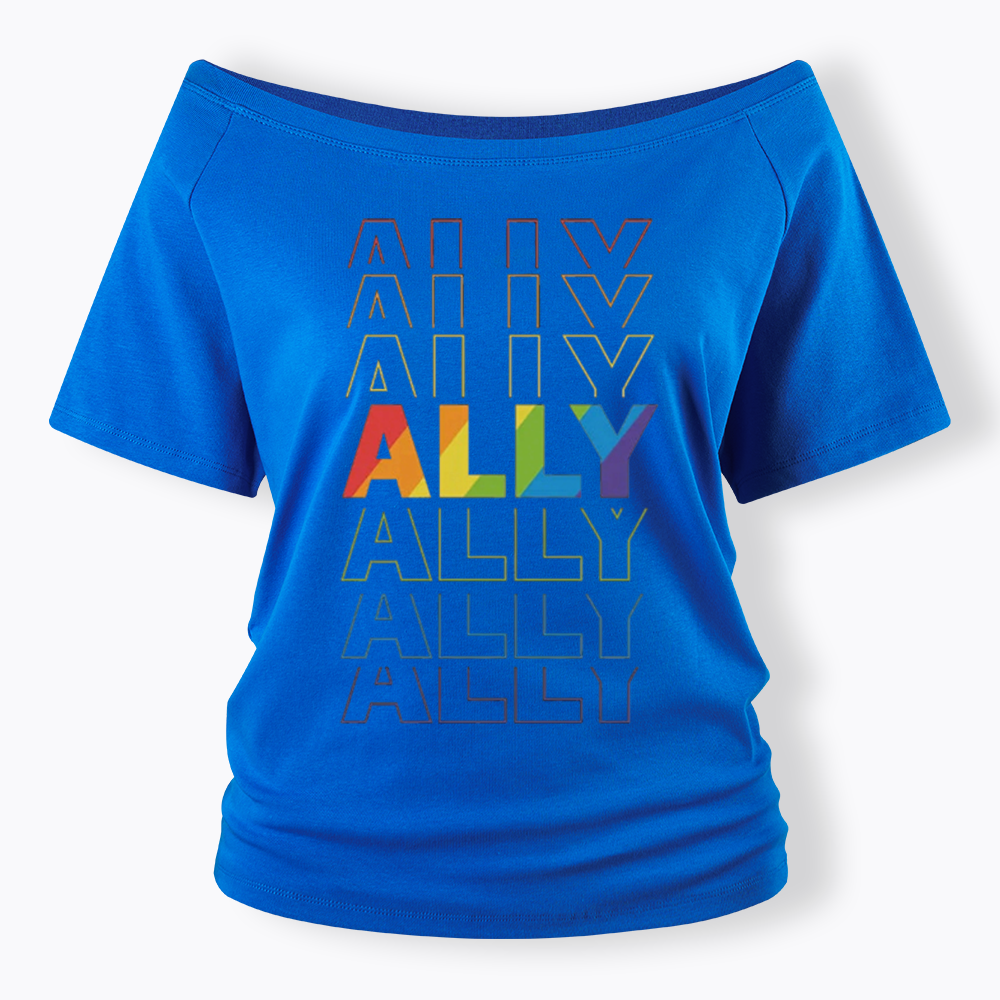 Pride Gift For Ally Off Shoulder T-shirt