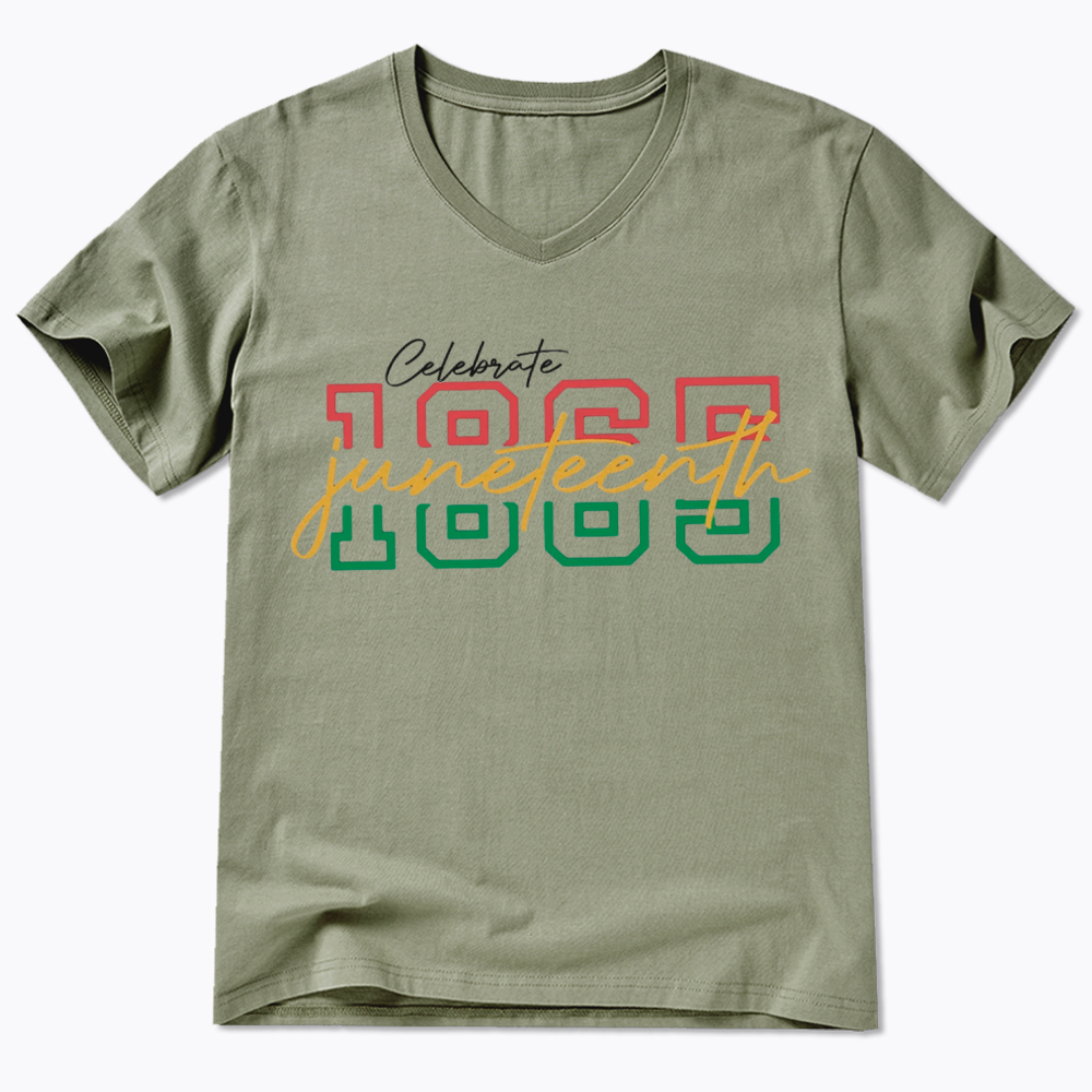 Celebrate 1865 Juneteenth V-Neck Classic T-Shirt