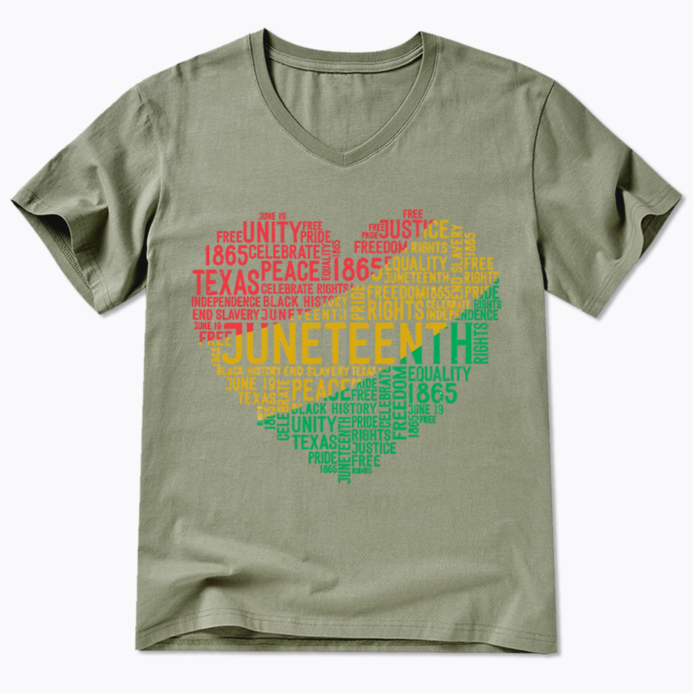Juneteenth Heart Black History V-Neck Classic T-Shirt