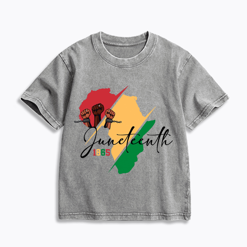 Black Culture Juneteenth Kids Washed T-Shirt