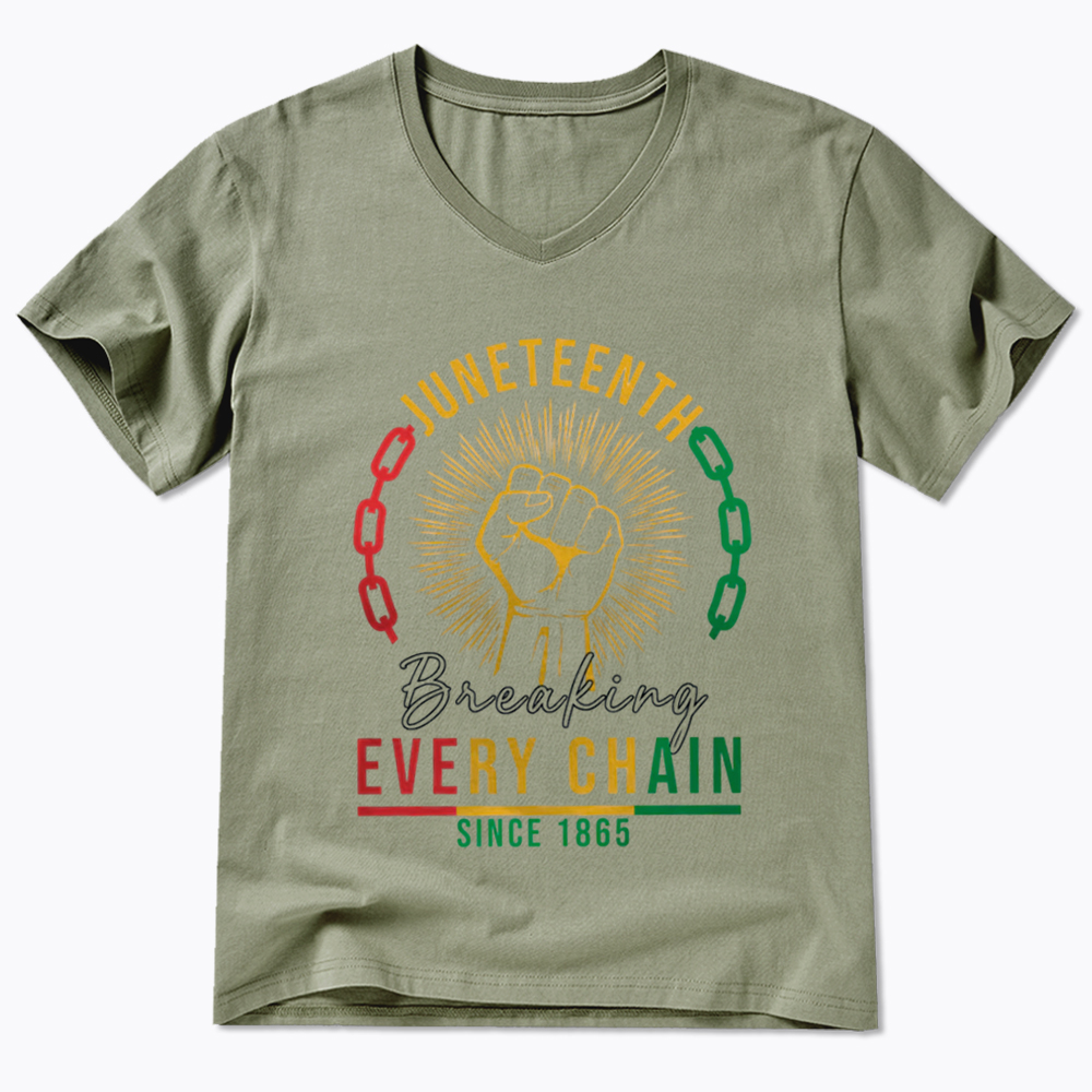 Breaking Every Chain Juneteenth V-Neck Classic T-Shirt