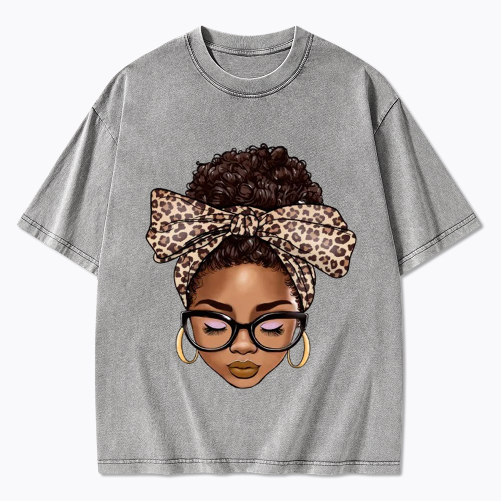 Black Woman Juneteenth Washed T-Shirt
