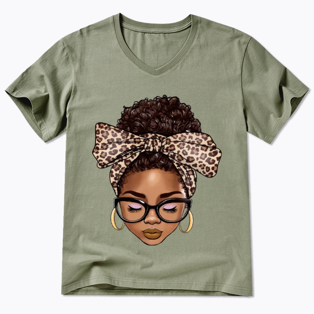 Black Woman Juneteenth V-Neck Classic T-Shirt