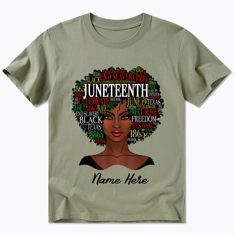 Personalized Juneteenth Black Women Natural Hair Classic T-Shirt