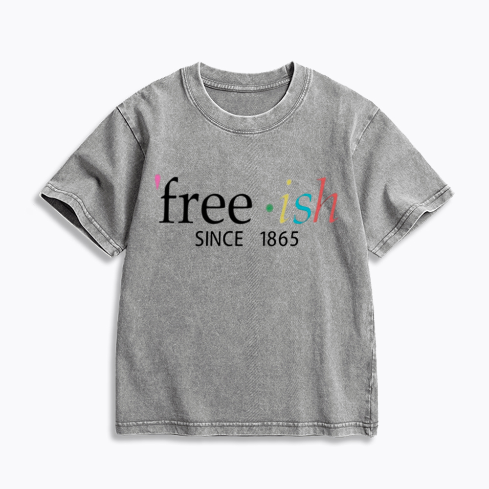 Freeish Juneteenth Since 1865 Kids Washed T-Shirt