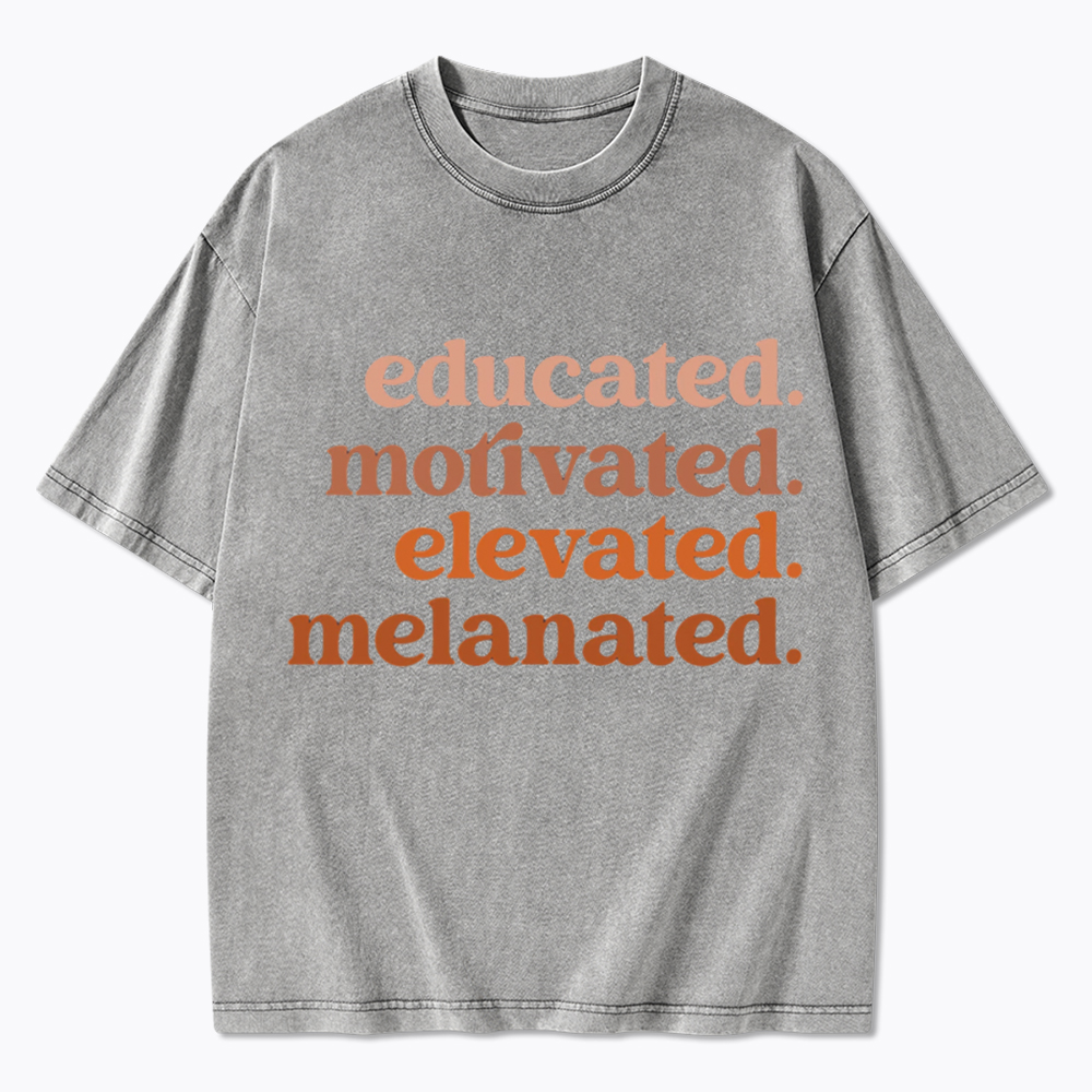 Educated Motivated Melanated Washed T-Shirt