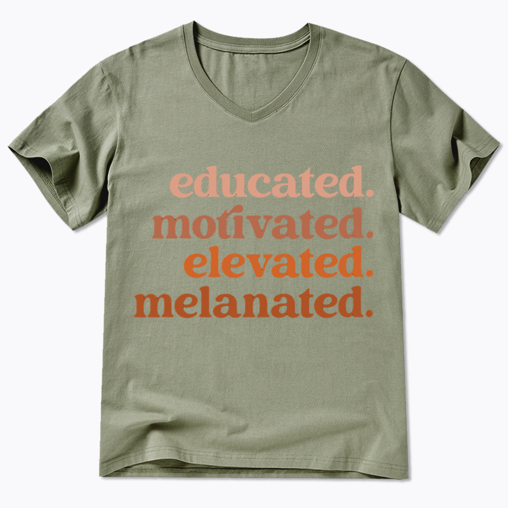 Educated Motivated Melanated V-Neck Classic T-Shirt