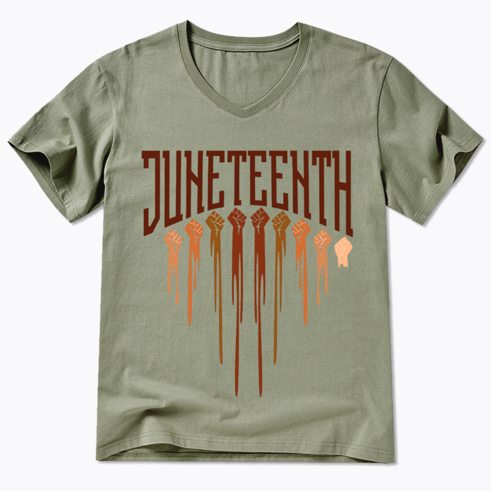 Different Races Skin Juneteenth V-Neck Classic T-Shirt