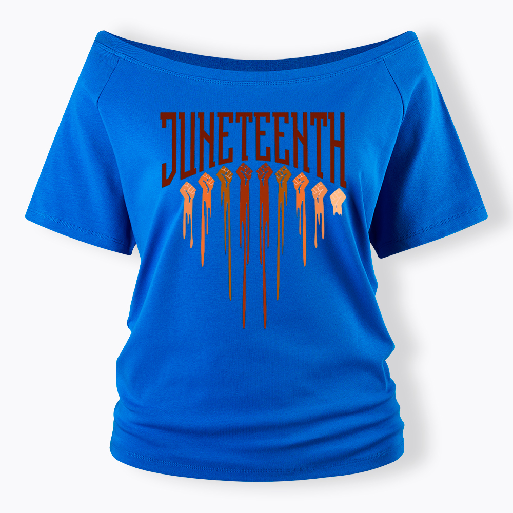 Different Races Skin Juneteenth Off Shoulder T-shirt