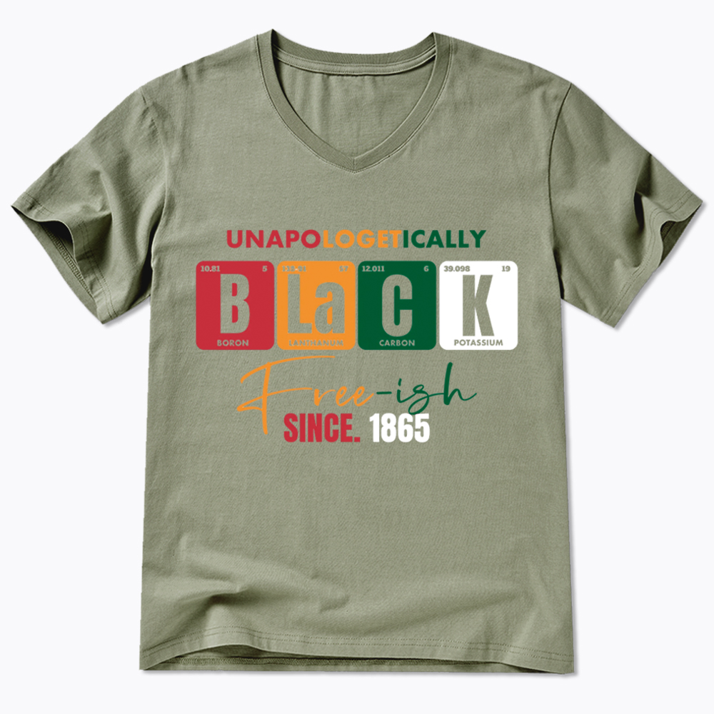 Unapologetically Black Free‑ish Since 1865 V-Neck Classic T-Shirt