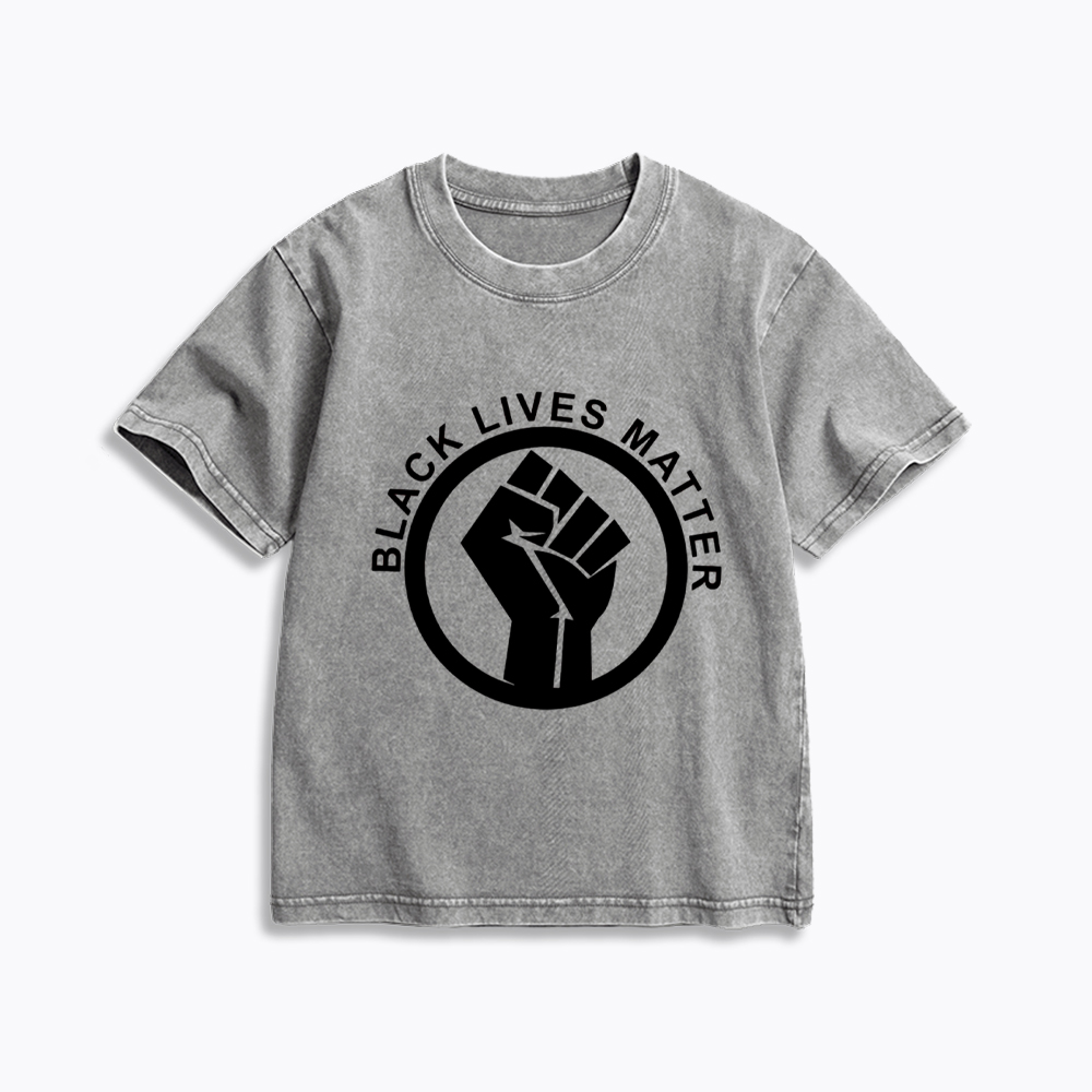 Black Lives Matter Kids Washed T-Shirt