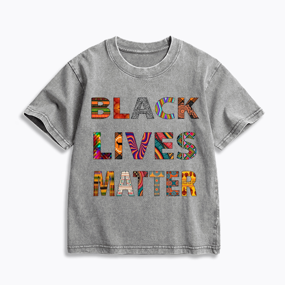 Black Lives Matter Diversity Kids Washed T-Shirt