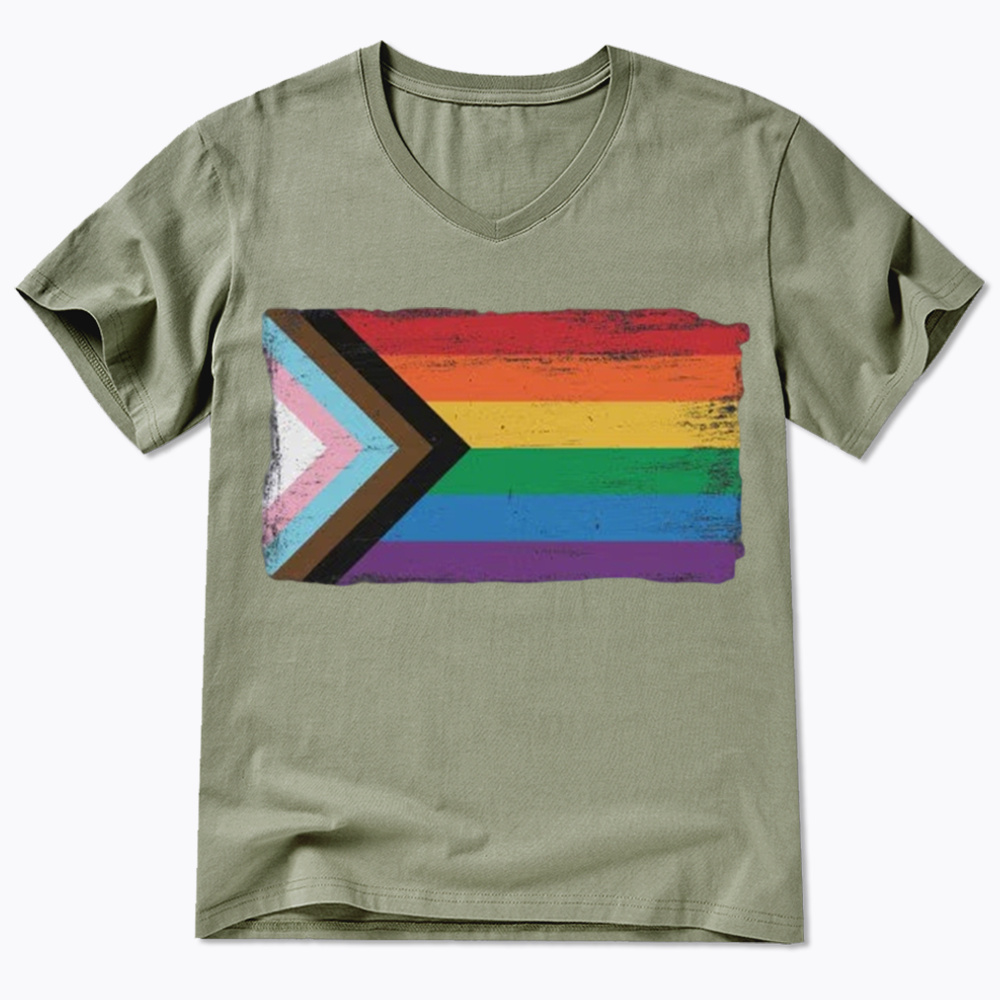 Progress Pride Flag V-Neck Classic T-Shirt