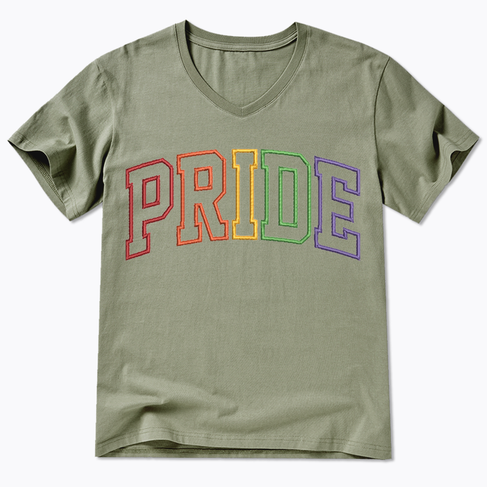 Embroidered Pride V-Neck Classic T-Shirt