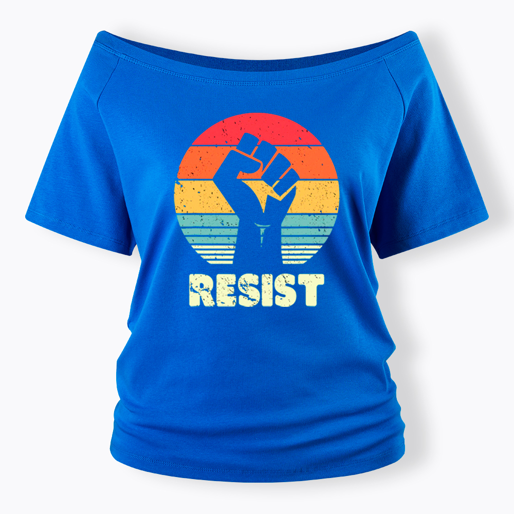 Resist Fist Off Shoulder T-shirt