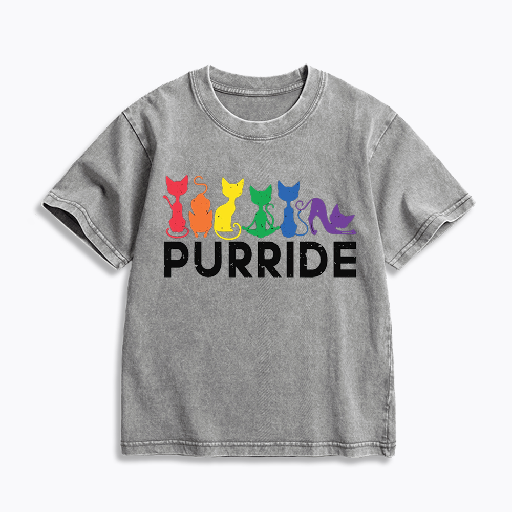 Purride Cat Kids Washed T-Shirt 