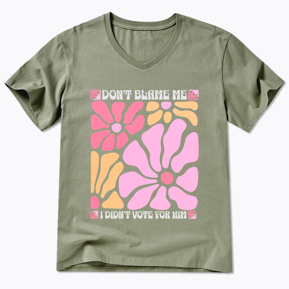 I Didn't Vote For Him Wildflowers V-Neck Classic T-Shirt