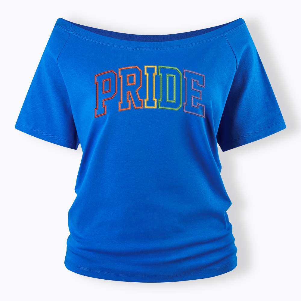 Embroidered Pride Off Shoulder T-shirt