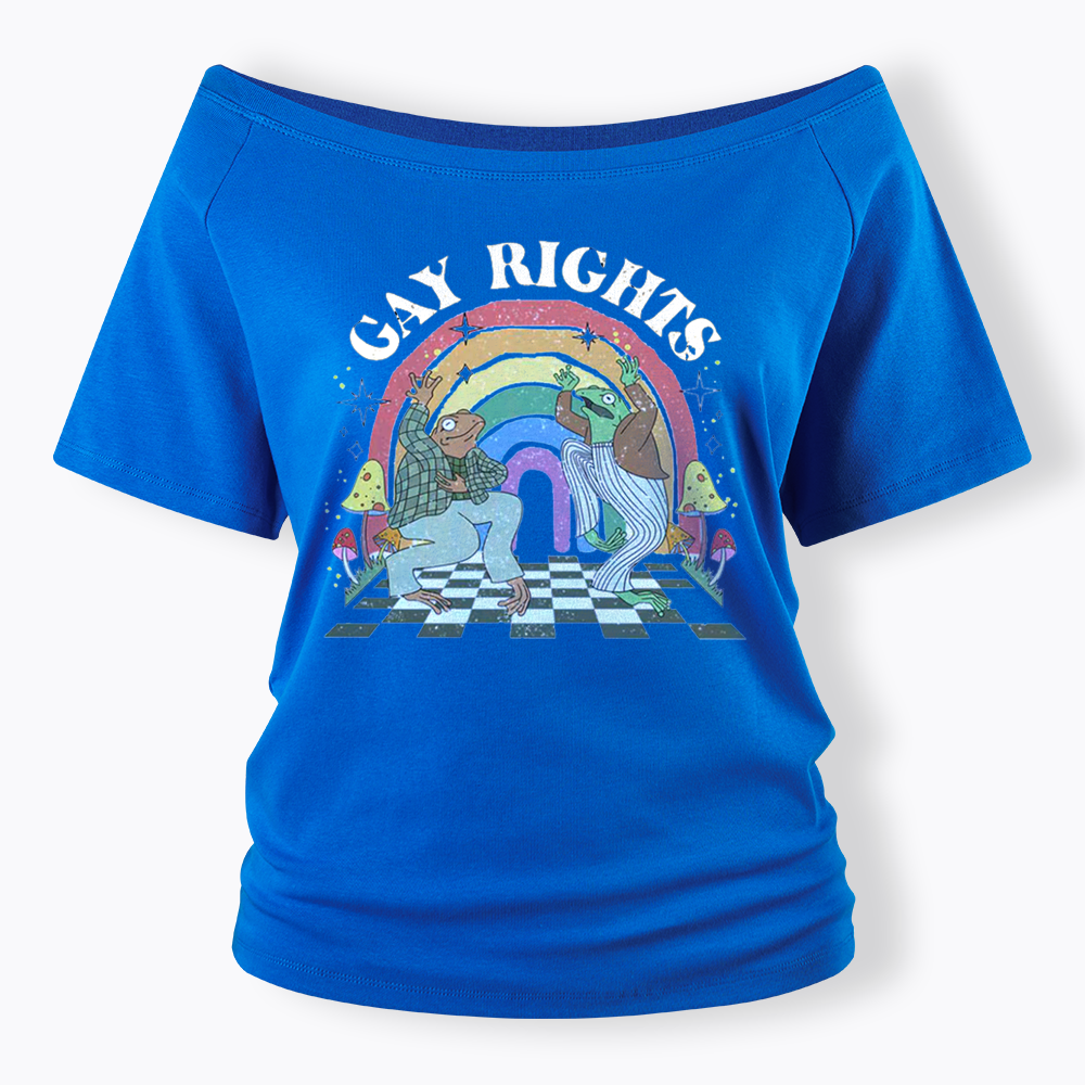 Pride Flag Off Shoulder T-shirt