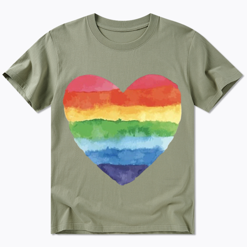 Watercolor Rainbow Heart Classic T-Shirt