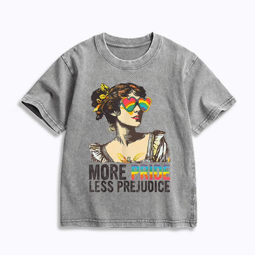 More Pride Less Prejudice Kids Washed T-Shirt 