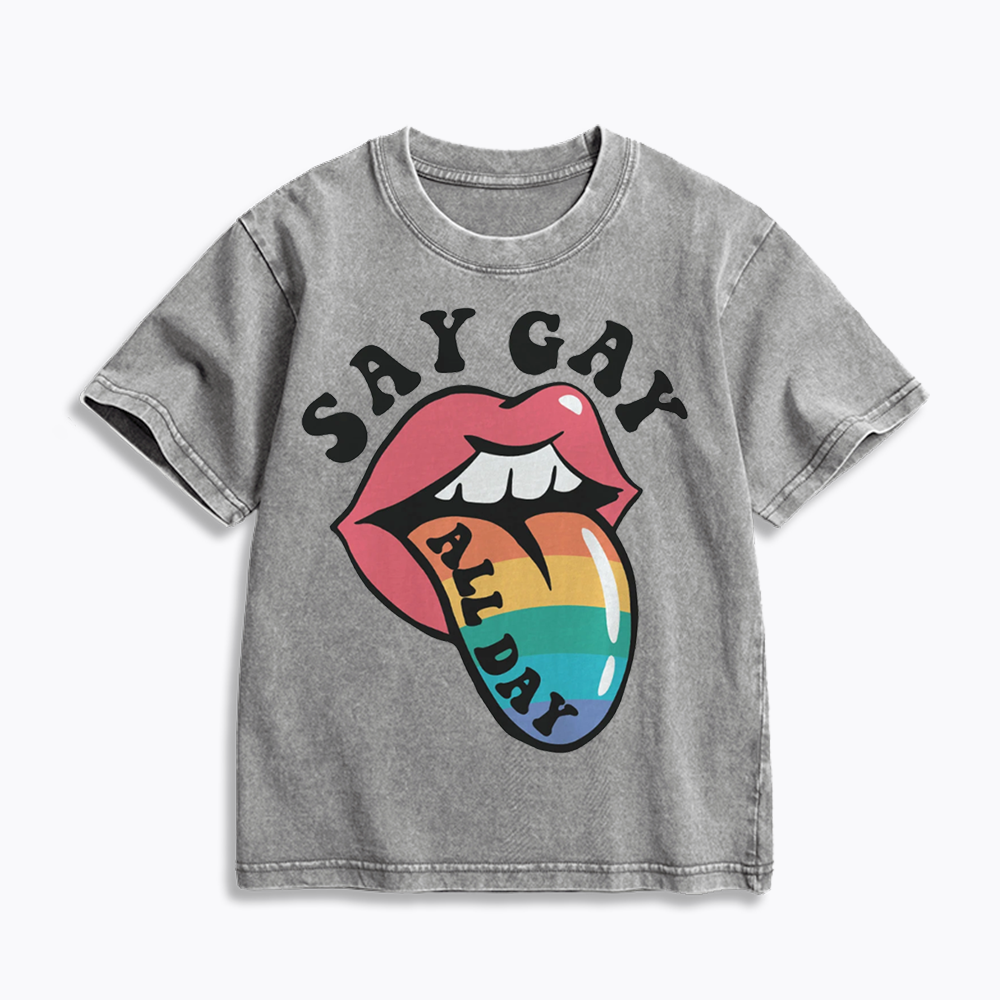 Cute Pride Kids Washed T-Shirt 