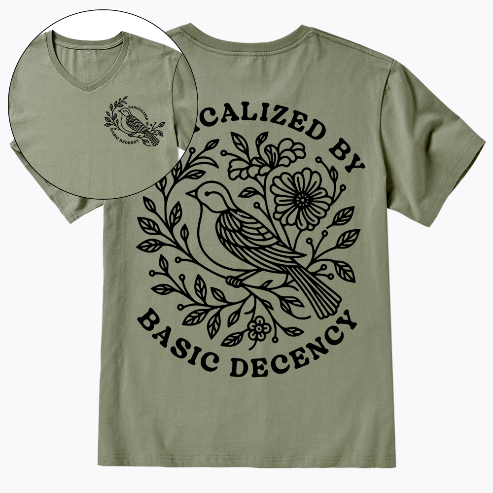 Radicalized By Basic Decency V-Neck Classic T-Shirt