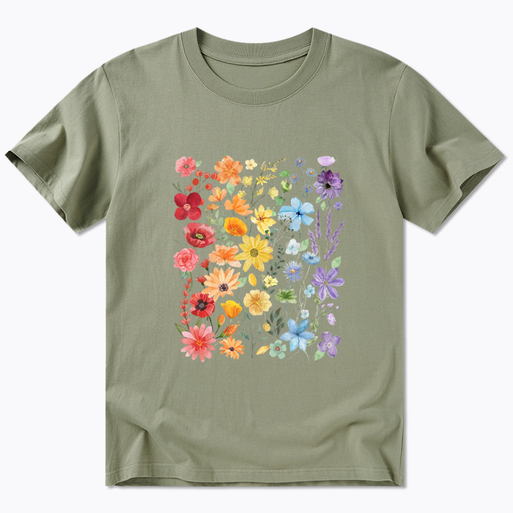 Rainbow Flowers Classic T-Shirt