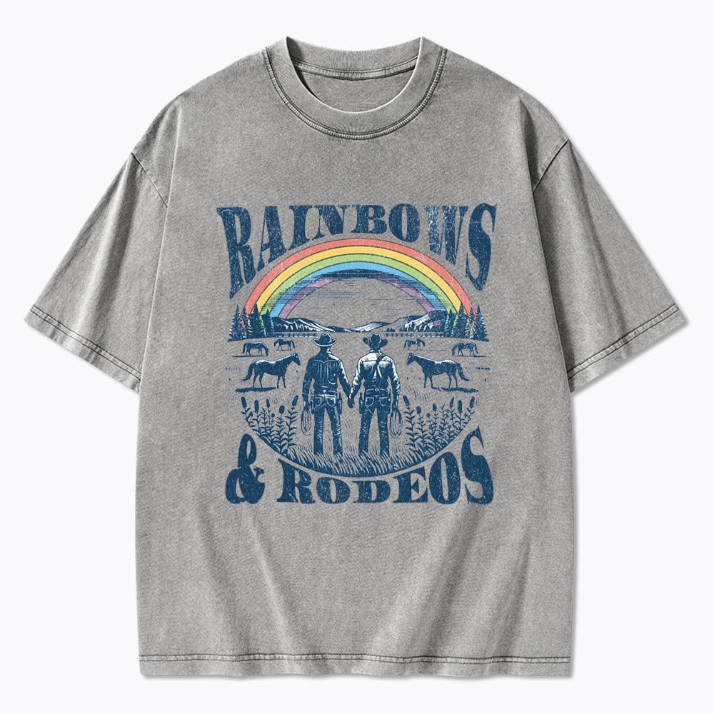 Rainbows Rodeo Washed T-Shirt