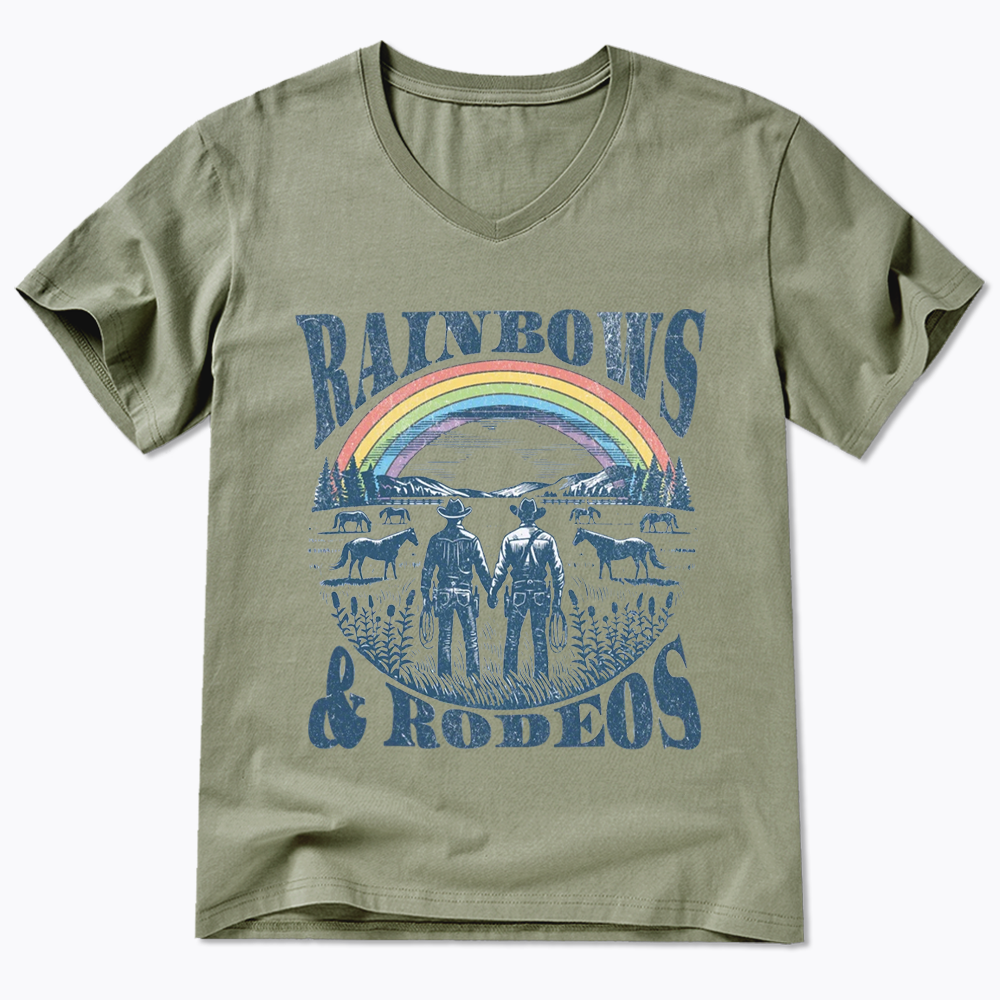 Rainbows Rodeo V-Neck Classic T-Shirt