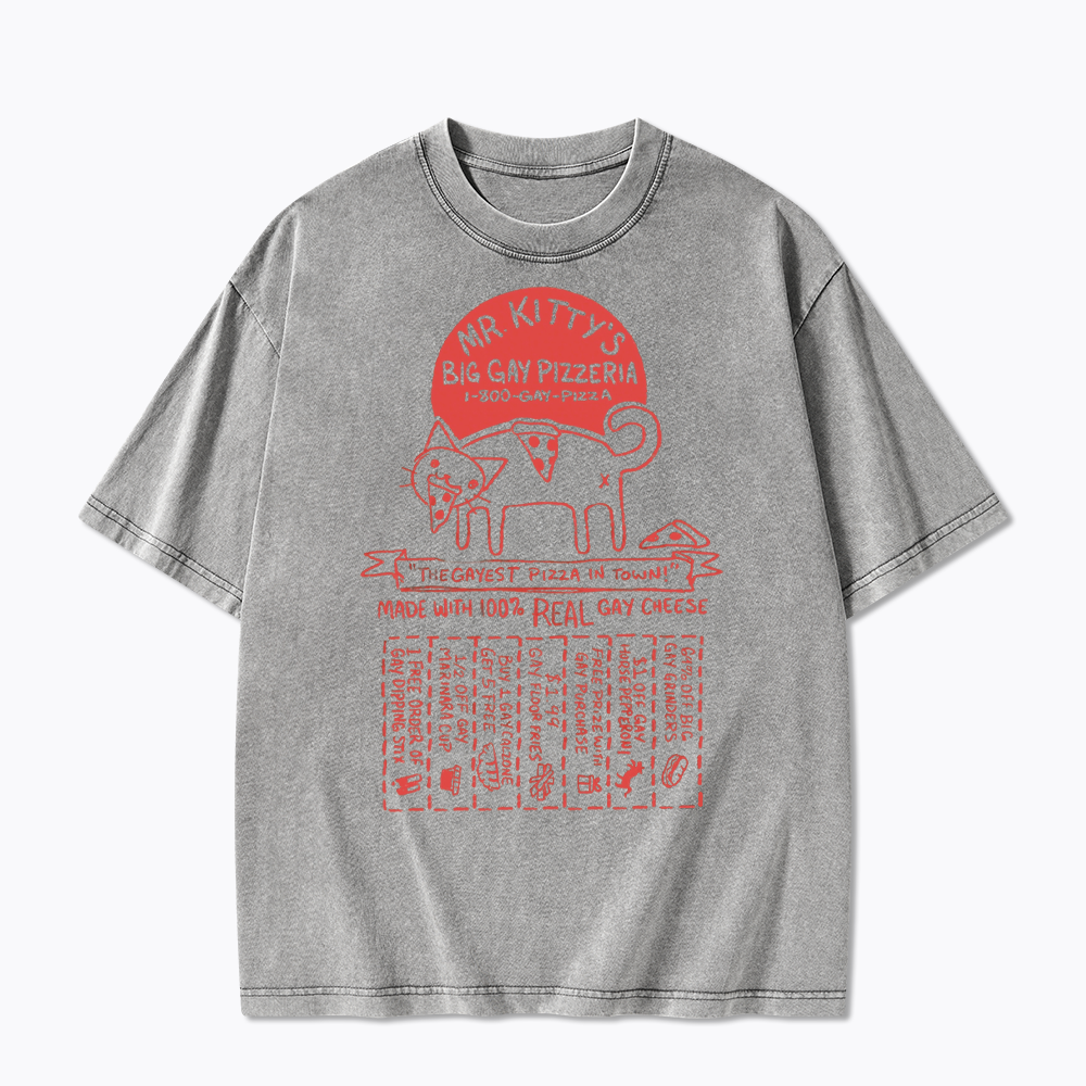 MR. KITTY’S BIG PIZZERIA Washed T-Shirt