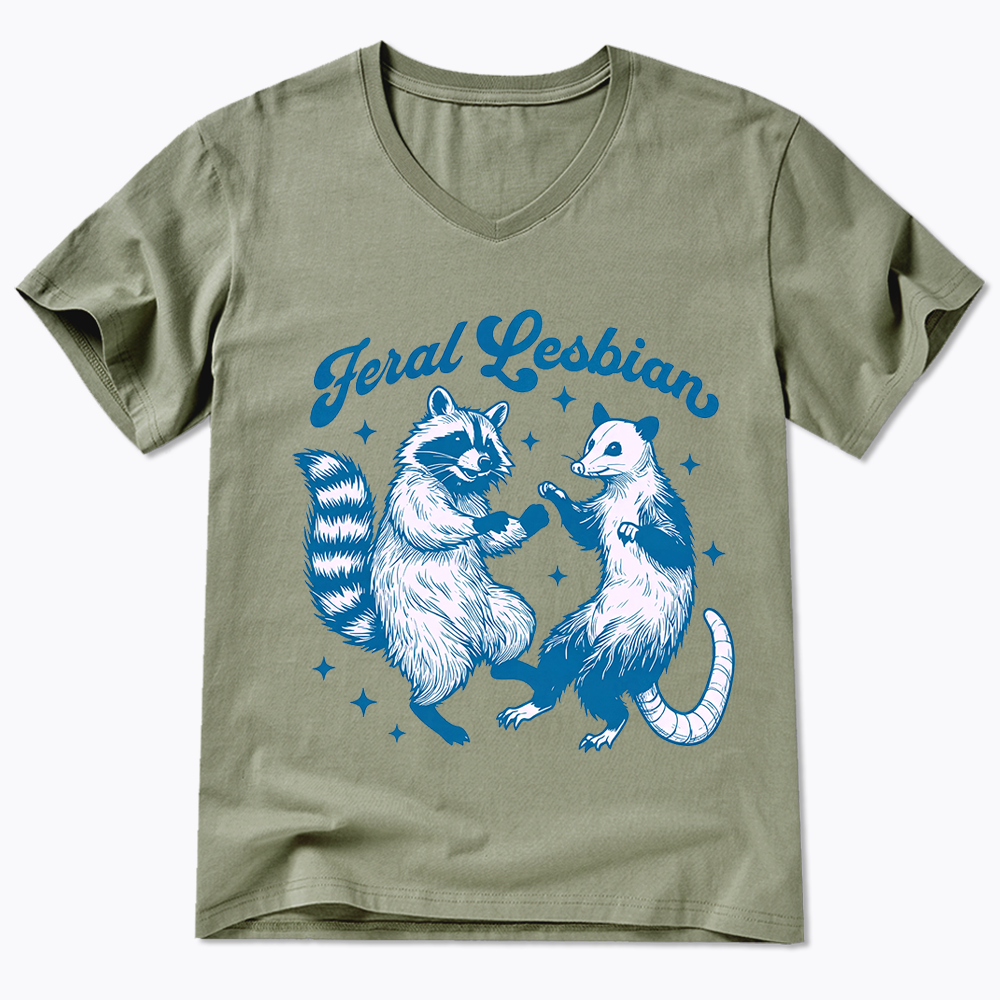 Feral Lesbian V-Neck Classic T-Shirt