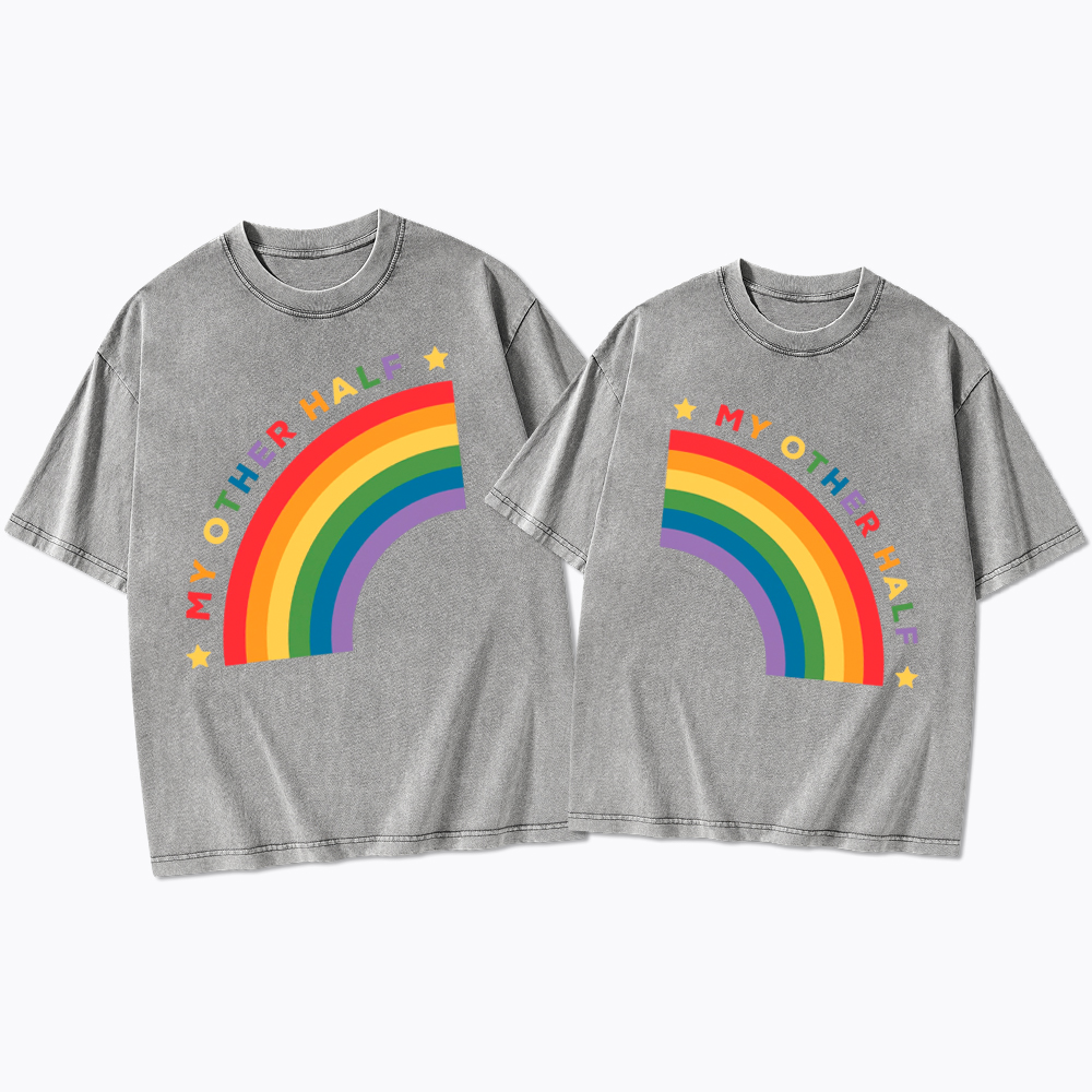 Pride Couple Matching Lesbian Washed T-Shirt